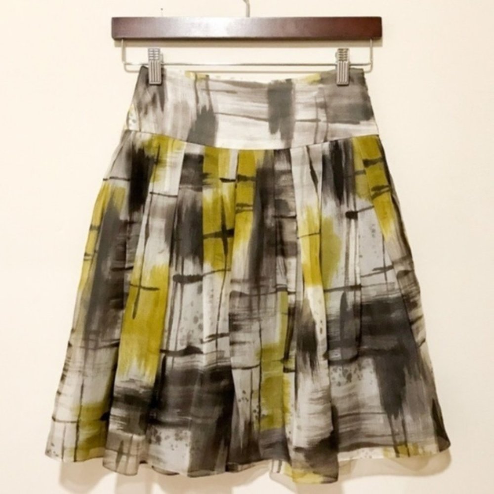 Vera Wang Lavender Label Printed Organza Skirt